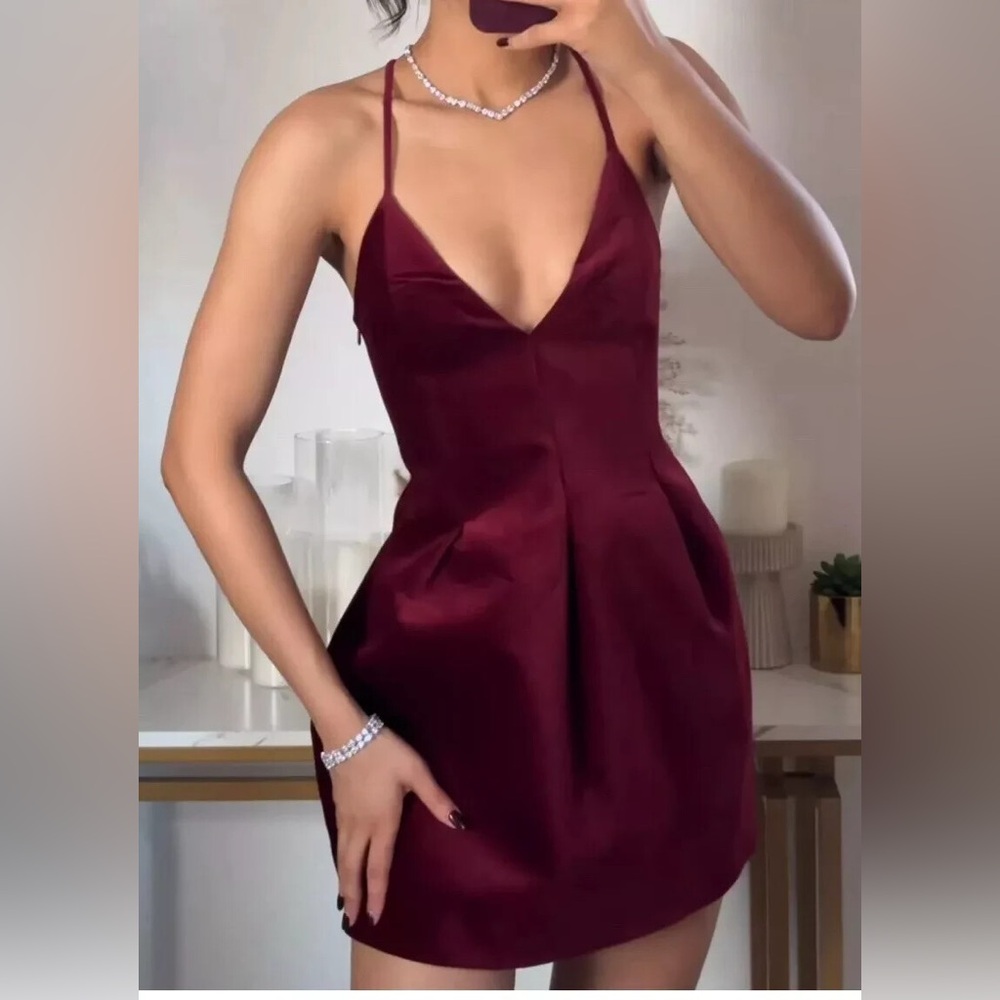 Zara Red Halter Sundress Mini